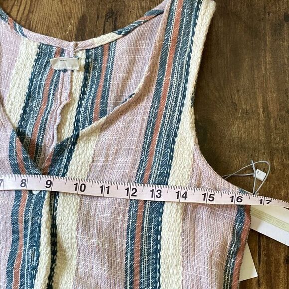 NWT ONeill Striped Button down mini dress Serape Sz S Pink/BLue - Picture 13 of 14